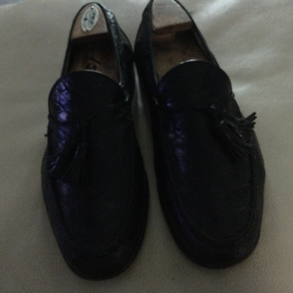 Bally Jasper tassel loafers crocodile leather made in Italy size 91/2